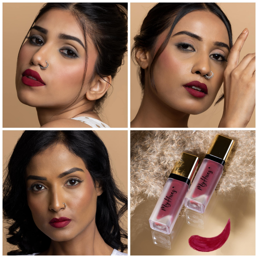 best burgundy lipstick for indian skin tone - myhues fuljhadi lip shade