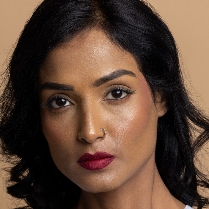 best burgundy lipstick for dark skin tone - myhues fuljhadi lip shade