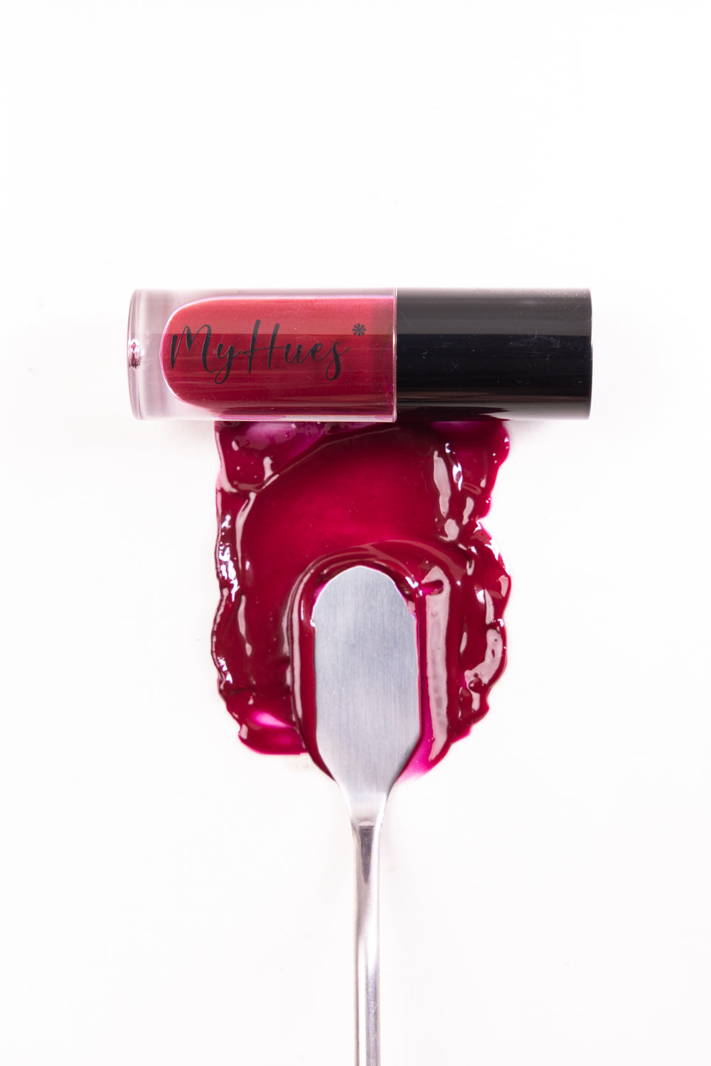 Burgundy lip gloss for Indian skin tone